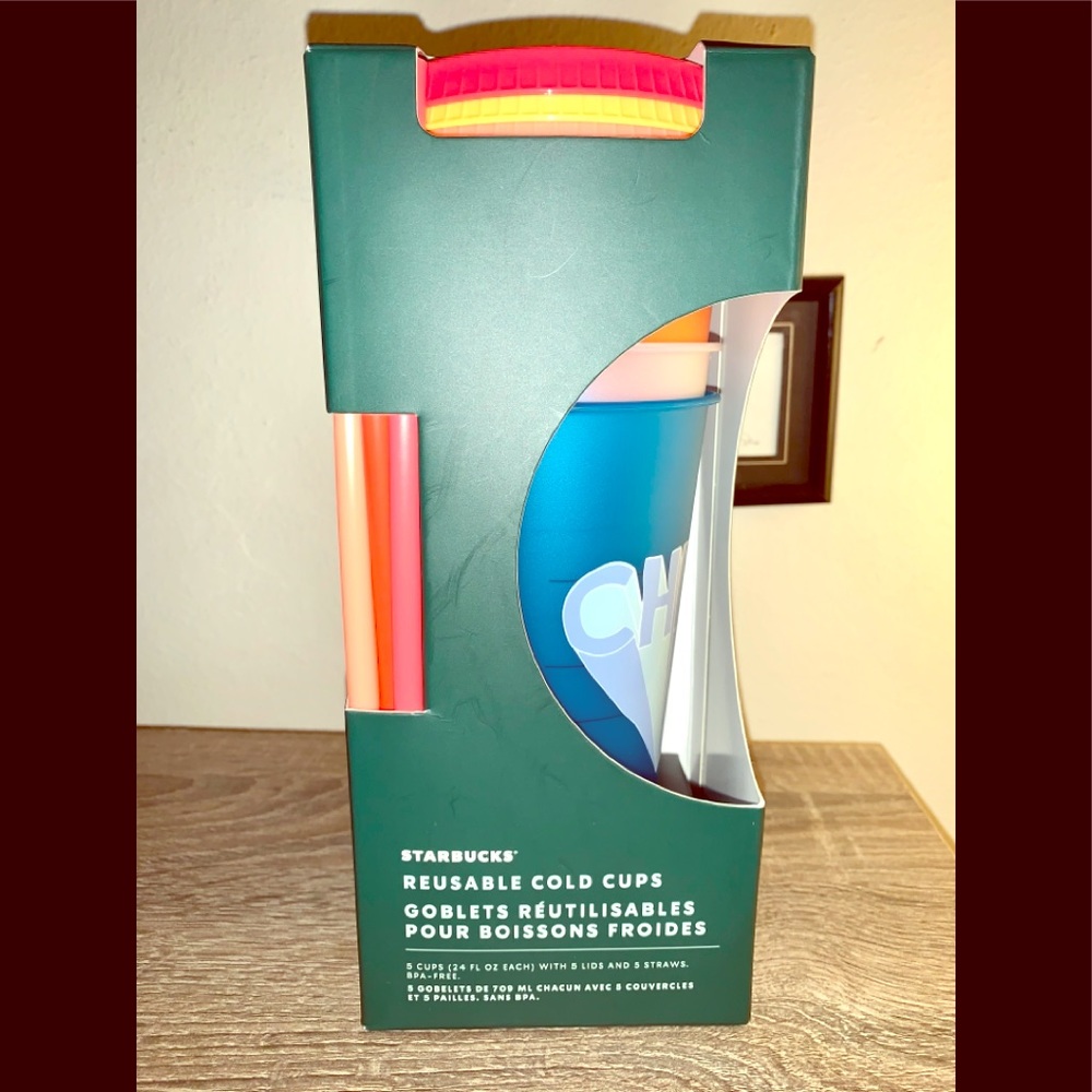 ❤️🧡💚Starbucks reusable cups set of 5 💙💛💜